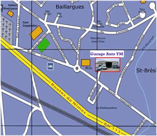 Plan d'accès au garage Auto TM